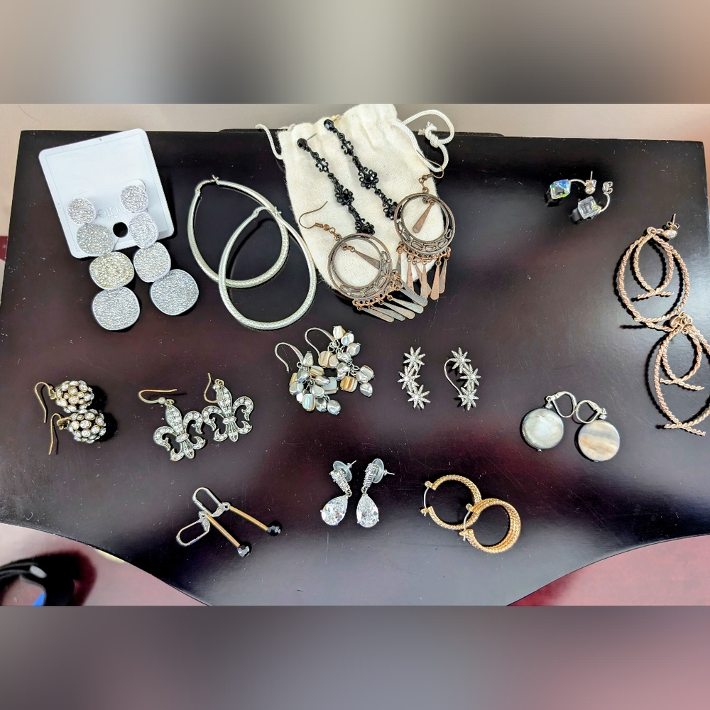 Elegant Silver and Gold Women's Earring Set